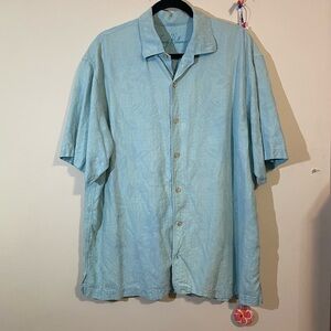 Tommy Bahama Silk Camp Shirt‎ Men's Camp Shirt Blue color X-Large
